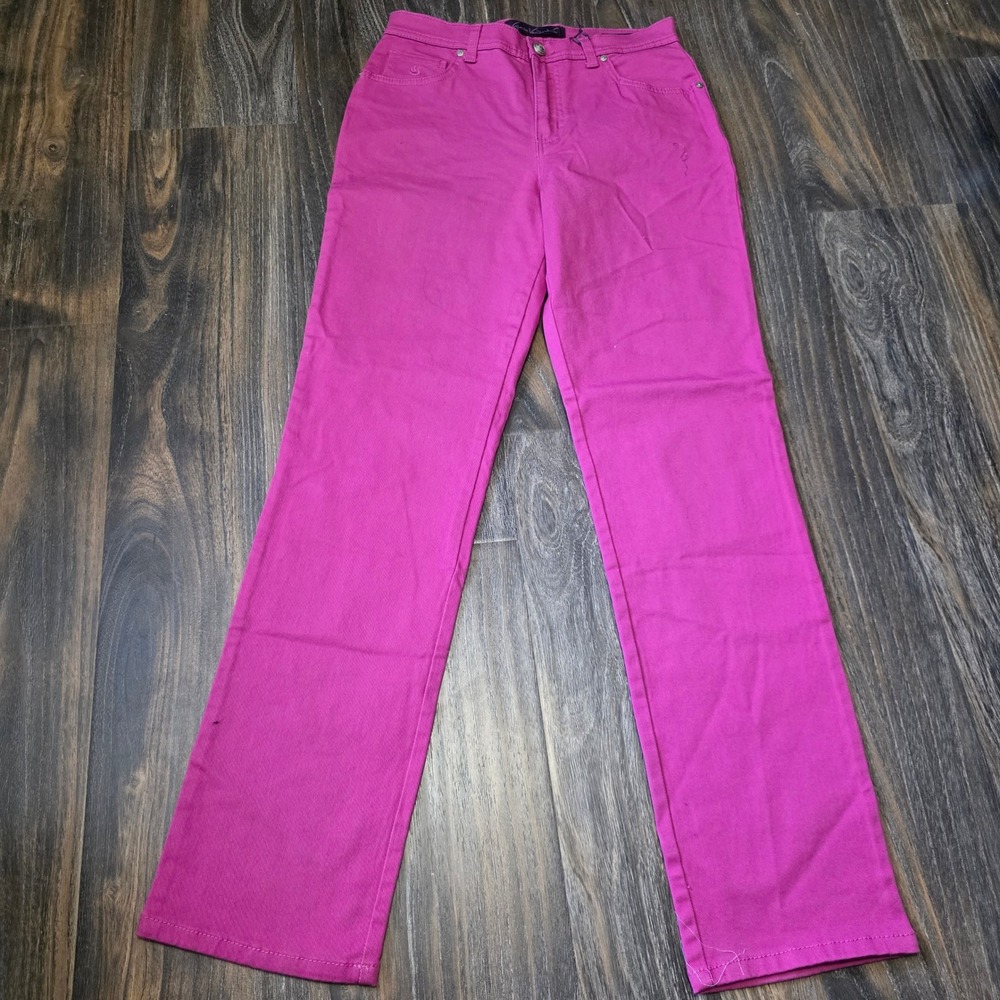 Gloria Vanderbilt Amanda Classic Fit Magenta Pink Tapered Leg Jeans Size 6 NEW